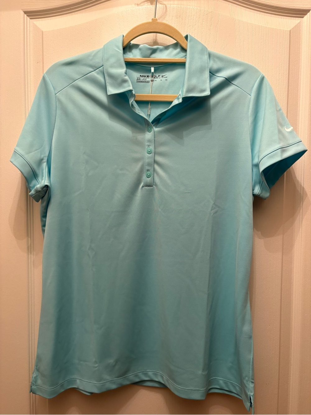Nike Golf Dri Fit Women’s Aqua Button-Front Polo NWT